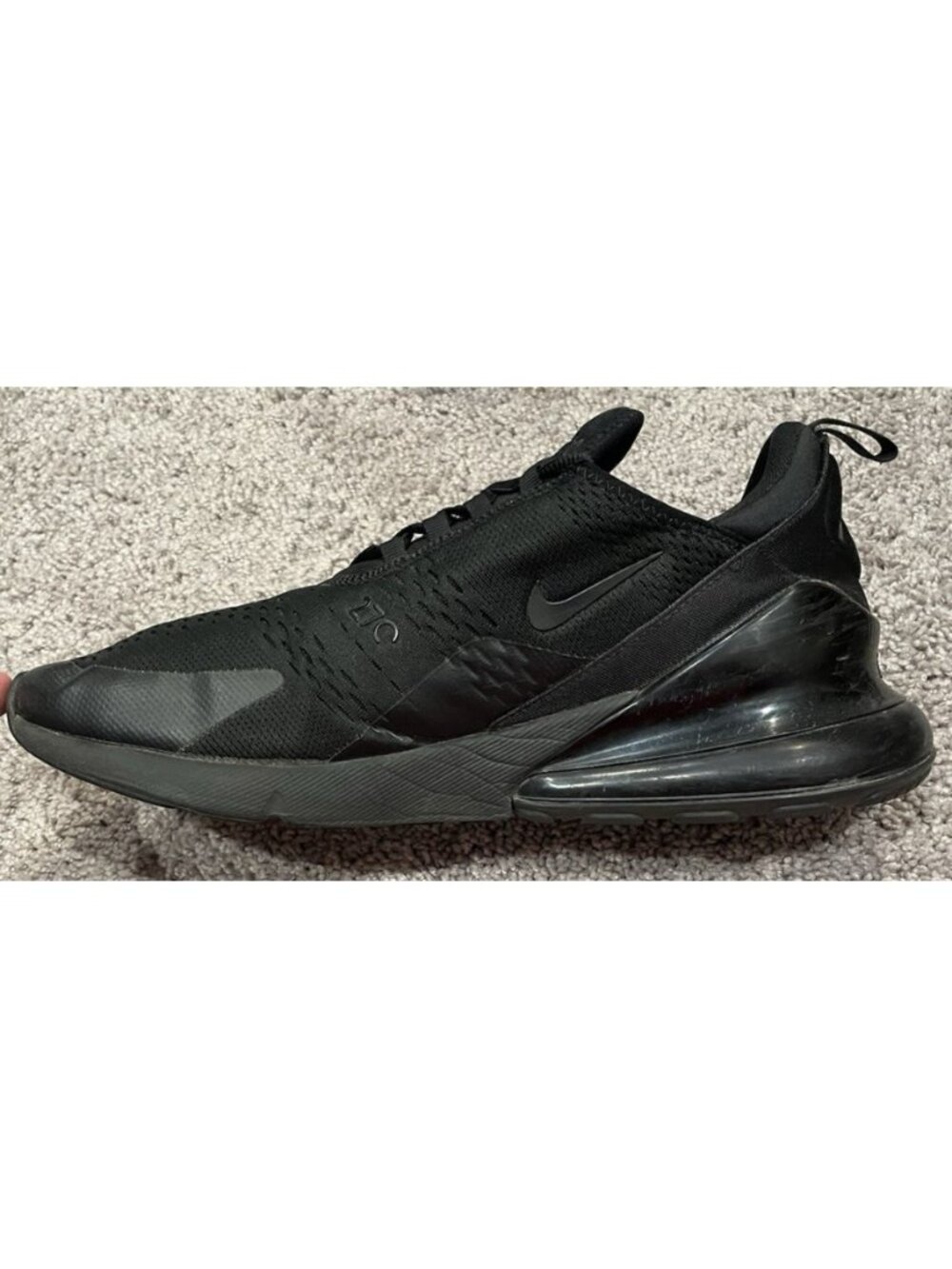 Nike Air Max 270 Triple Black Mens Running Shoes AH8050-005 Size 15